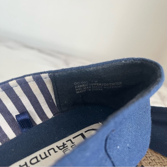 CL By Laundry Navy Blue Open Toe Wedges Size 7M - Picture 7 of 7